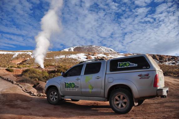 Fiona nos Geisers del Tatio, na região do Atacama, no norte do Chile